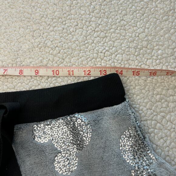 Disney Silver Sequin Mickey Jogger Sleep Pants Medium - Picture 10 of 12